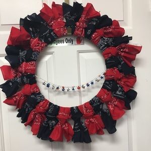 Wreath Red, white& Blue. With lights.